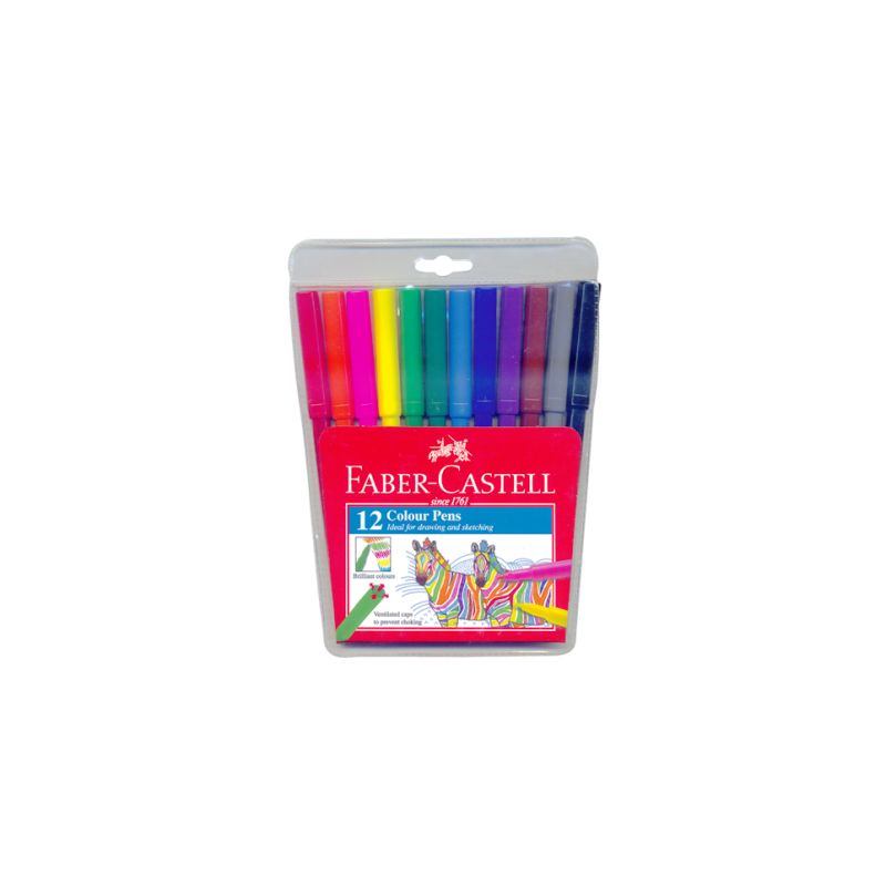 Faber Castell Fibre Tip Magic / Colour Pen 12Colours 154312